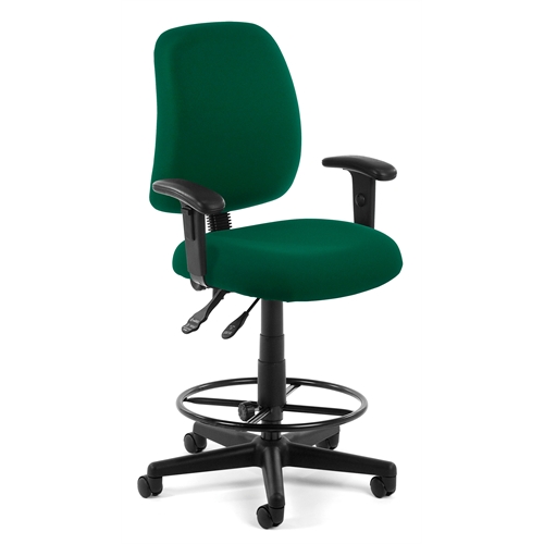 Posture Task Chair with Arms and Drafting Kit, Green. Picture 1